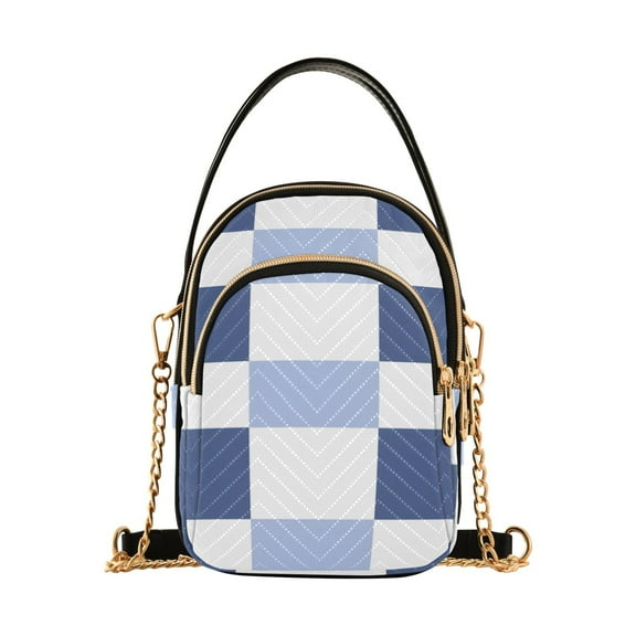 joogoo Women Checkered Plaid-r1 Chain Crossbody Bags Shoulder Handbag Phone Purse