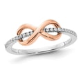 thumbnail image 1 of 14K White and Rose Gold Infinity Ring with Accent Diamonds, 1 of 5