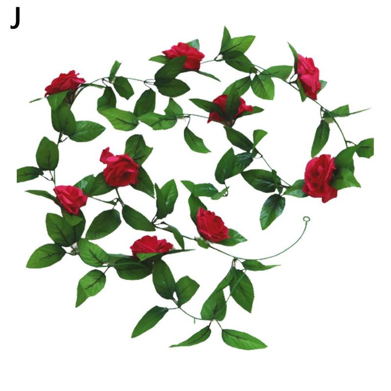 8Ft Artificial Rose Garland Silk Flower Vine Ivy Wedding Decor Garden 2022 X4H8