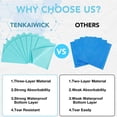 thumbnail image 4 of Baberos dentales desechables TENKAIWICK, paquete de 160 unidades, impermeables, azules, 4 of 6