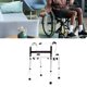 thumbnail image 5 of Andador plegable de aleación de aluminio, portátil, con soporte de apoyo, ajustable, para recuperación, para personas mayores, con doble reposabrazos, asiento de baño y placa, 5 of 12