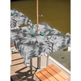 thumbnail image 2 of Outdoor Tablecloth with Umbrella Hole for Patio/Picnic/Party/Camping, Palm Leaves Black Waterproof Table Cloth Square Cover Washable, Tropical Minimalist Botanical Coastal (60"x 60"), 2 of 9
