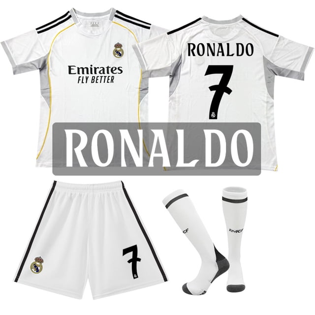 25-26 New Real Madrid Club Home #7 Ronaldo Football Jersey Set