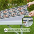 thumbnail image 6 of Blue and Orange Geometric Boho Pattern Square Fitted Tablecloth with Elastic Edge,Square Table Cover,Washable Elastic Table Cover for Home Kitchen Party Decor 34"x34", 6 of 6