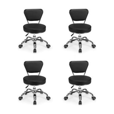 Set of 4 Dayton Pedicure Stool (Black) Pneumatic, Adjustable Height, Perfect for Nail Salon, Pedicure spa