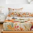 thumbnail image 6 of Twin Sze Fitted Sheet Set - Pumpkins Fall 2 Piece Bedding Sets 16" Deep Pocket Fitted Sheet with 1 Pillowcase, Maple Leaves Thanksgiving Farmhouse Brushed Microfiber Hotel Luxury Bed Sheets, 6 of 9