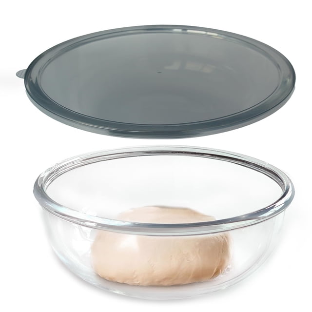 Bol para mezclar CD HOME de vidrio transparente con tapa, 6.3 qt