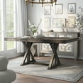 thumbnail image 3 of FOA Peter 78 in. Rectangular Wood Dining Table in Gray Finish, Seats up to 8, 3 of 8
