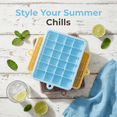 thumbnail image 3 of Axidou Ice Trays for Freezer, 3 Pack, Silicone Ice Cube Trays with Lids, BPA Free, Blue Yellow Pink, 3 of 6