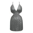 thumbnail image 4 of MDUKONU Robe à Paillettes Scintillantes pour Femme, Dos Nu, Perlée, Aguichant, Fourreau, Papillon, Mini-Robe à Paillettes, Fête, Noir, TG, 4 of 4
