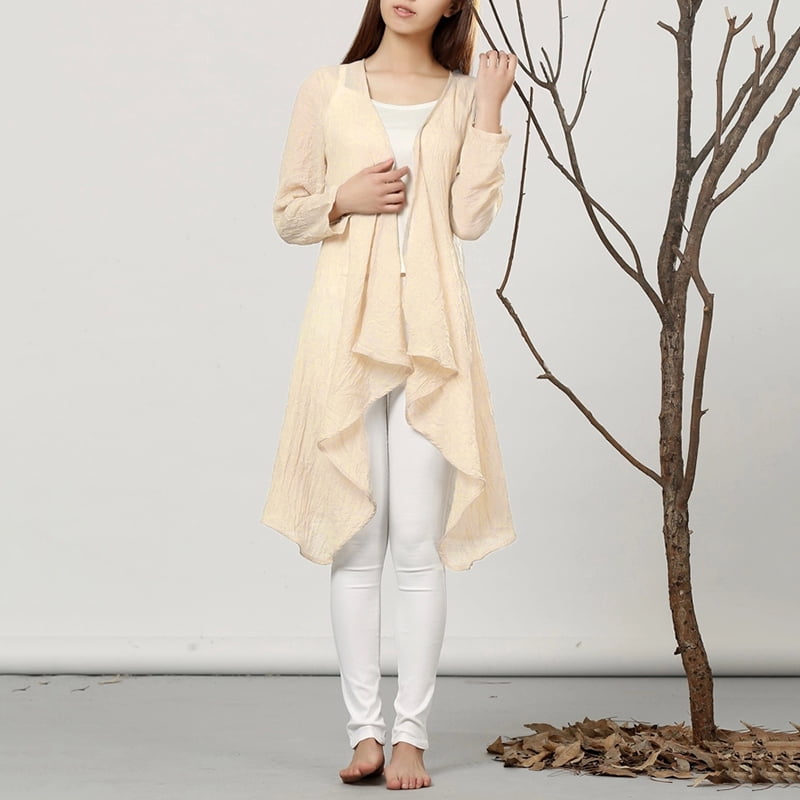 mens irregular solid color breathable trending long sleeve cardigans