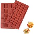 thumbnail image 1 of 2 Pcs Moule Gaufres, Bakeware Moule Biscuit Outil Cuisson de Cuisine Moules Biscuits Aux Gaufres en Silicone 20 Trous, pour Gteaux, Biscuits, Bage, 1 of 5