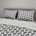 thumbnail image 2 of Black and White Comforter & Sham Bedding Set, Striped Triangles up and down in Scribble Style Boho Illustration, 3 pcs Duvet Set Microfiber Filling Quilt, 5 Sizes, Black White, by Ambesonne, 2 of 4