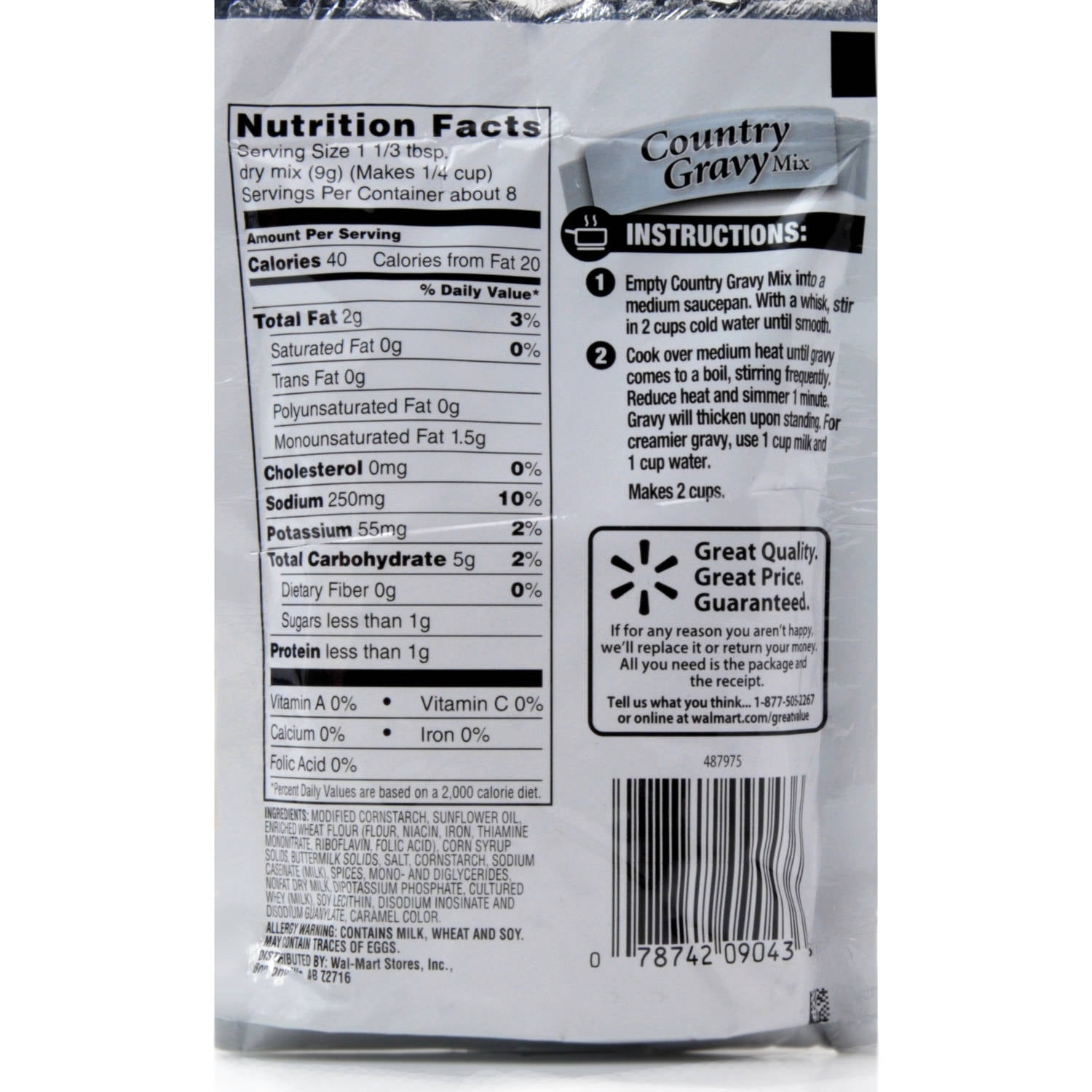 pioneer gravy mix nutrition