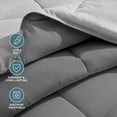 thumbnail image 6 of Bare Home 5-Piece Reversible Bed-in-a-Bag - Premium 1800 Collection - Full XL, Light Gray/Gray Comforter with Light Gray Sheet Set, 6 of 10
