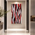 thumbnail image 3 of Canvas Wall Art, Red Stripe Framed Canvas Prints for Hallway Bedroom, Grey White Ombre Geometric Modern Abstract Oversized Gallery Wrapped Wall Decor for Home Office, Gifts, 24"x48" Ship Next Day, 3 of 9