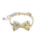 thumbnail image 1 of Collar con cascabel para perro y gato con hebilla de lazo a cuadros, color amarillo, 1 of 3