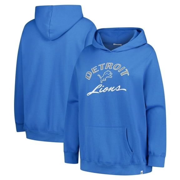 Women's '47 Blue Detroit Lions Plus Size Whirlwind Naomi Hoodie