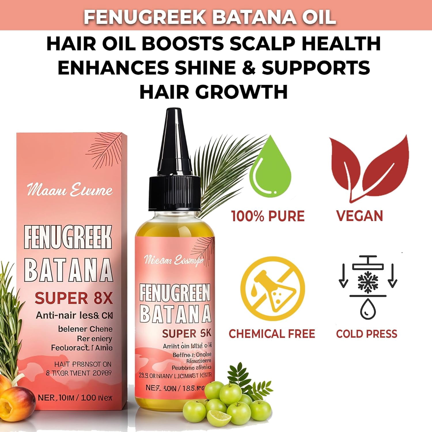 5-in-1 Hair Growth Oil & Butter - Batana, Chebe, Amla, Rosemary & Fenugreek for Fast Hair Growth, Natural & Organic (Both (Hair Butter & Oil))