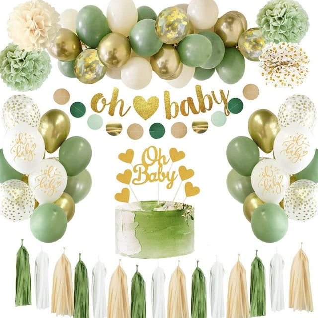 Juego de globos decorativos para fiestas de cumpleaños, globos, flores de papel, pancartas con borlas de papel