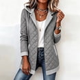thumbnail image 2 of Ihhxva Plus Size Women's Hooded Quilted Jacket, Snap Front Mid-Length Coat with Detachable Hood and Pockets, Long Sleeve Casual Outerwear S - 3XL, 2 of 8