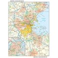 thumbnail image 1 of Boston, Massachusetts Wall Map, Small - 11.25" x 14.5" Laminated, 1 of 4