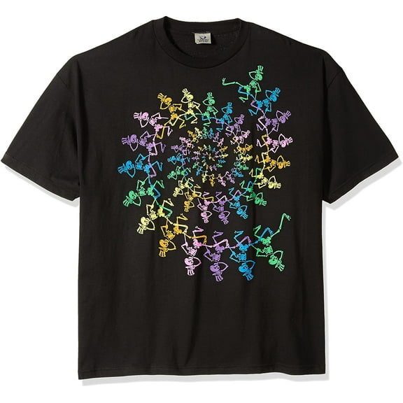 Grateful Dead Men's Spiral Skeletons T-shirt X-Large Black