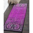 thumbnail image 6 of 2' x 6' Purple and Black Eclectic Paisley Rectangular Rug Runner, 6 of 6