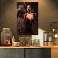 thumbnail image 1 of Sexy Nude Woman in Burning Paper - Large Portrait Canvas Art Print, 1 of 3