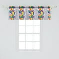 thumbnail image 2 of Ambesonne Colorful Valance Pack of 2, Modern Rainbow Paisley Art, 54"X18", Purpleblue Multicolor, 2 of 4
