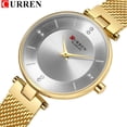 thumbnail image 2 of CURREN Diamond Clock Female Thin Quartz Womens Watches With Steel Mesh Strap Fashion Dress Ladies Wrist Watch bayan kol saati, 2 of 7