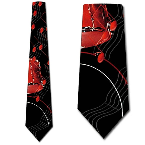 Drum and Notes Necktie Mens Tie