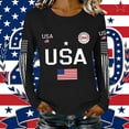 thumbnail image 5 of MEICHEN Graphic Tees for Women Lady 250th Special Pattern Round Neck Casual Comfortable Daily Long Sleeved T Shirt, 5 of 5