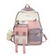 thumbnail image 1 of Bonita mochila de lona Kawaii con alfileres, bolsa estética rosa de 16.0 in, mochila de moda con oso colgante, bolsas universitarias novedosas, bolsa de viaje ligera (azul y rosa) TUNC Sencillez, 1 of 2