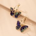 thumbnail image 4 of Hoop Dangle Earrings Butterfly  Vintage Huggie Hoop Earrings Pierced Earrings, 4 of 4