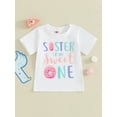thumbnail image 2 of FEORJGP Kids Boys Girls Summer Birthday Shirt Toddler Baby Short Sleeve T-shirt Letter Print Sister/ Brother Pullovers Crew Neck Tops Loose Casual Cute Clothes, 2 of 9