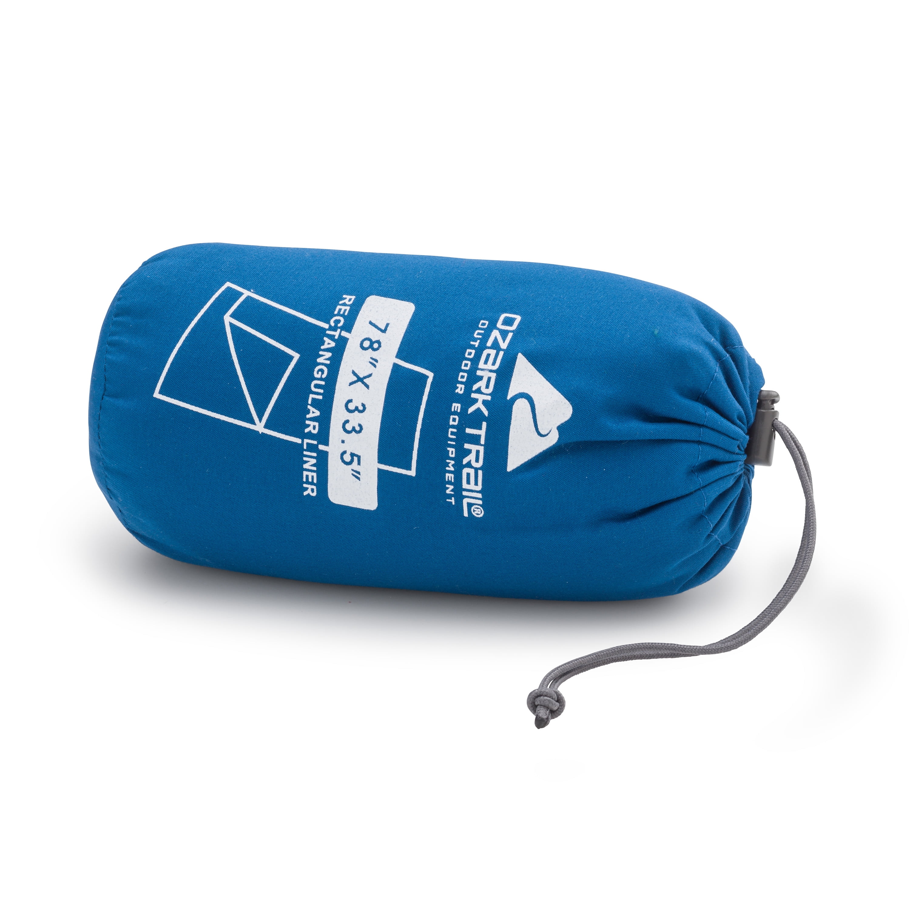 Ozark Trail Breathable Polyester Camping Sleeping Bag Liner Sheet, Blue (78" L x 33.5" W)