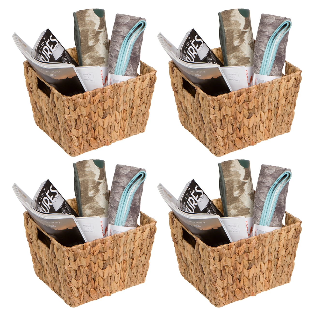 11.5 Hyacinth Storage Basket with Handles by Trademark Innovations Rectangular