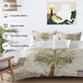 thumbnail image 3 of 3 Piece Vintage Palm Trees Duvet Cover Set Twin Size,Microfiber Comforter/Quilt Cover with Corner Ties and 2 Pillowcases,Summer Tropical Botanical Beige Burlap All Season Bedding with Zipper Closure, 3 of 8