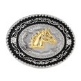 thumbnail image 1 of Hebilla de Cinturón Clásica Hugo Golden Rodeo Cabeza de Caballo, 1 of 7