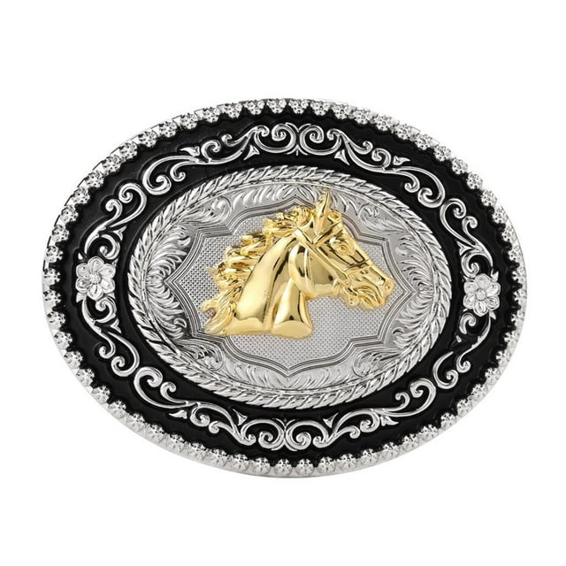 Hebilla de Cinturón Clásica Hugo Golden Rodeo Cabeza de Caballo