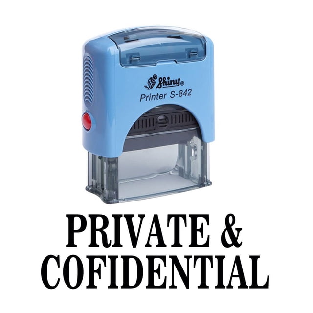 PRIVATE & CONFIDENTIAL Self Inking Rubber Stamp Custom Shiny Office Stationary Stamp