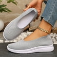 thumbnail image 5 of Orthopedic Shoes for Women,Orthopedic Dress Shoes for Women,Women’s Knitted Flat Walking Shoes Comfortable Slip On Mesh Lightweight Low Heel Sneakers Casual Soft Gym Nurse Work Mom Loafers,Gray,9, 5 of 5