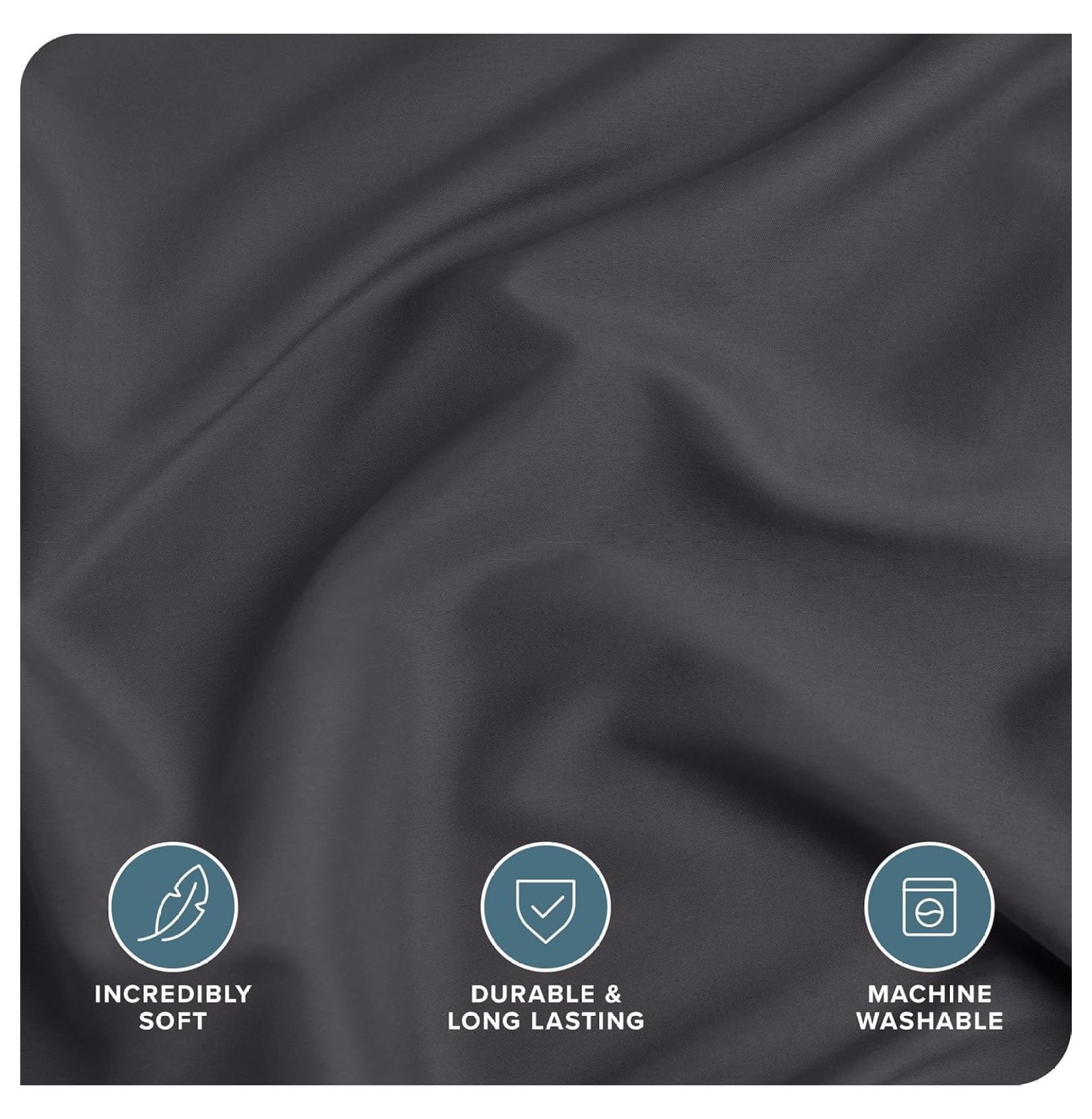 Bedding Duvet Cover Oversized Queen - Premium 1800 Super Soft Collection - Lightweight, Cooling - Soft Breathable Bedding Duvet Cover (Oversized Queen, Forged Iron Grey)