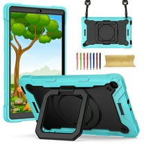 Kids Case for Samsung Galaxy Tab A 10.1 inch 2019 Tablet, Dteck 360 Degree Swivel Handle Grip Stand Heavy Duty Rugged Shockproof Case with Carrying Shoulder Strap for Samsung SM-T510/T515,Mint/Black