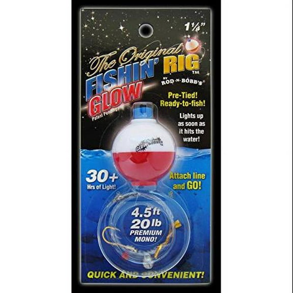 Rod-N-Bobbs The Original Fishin Rig, Glow, 1 1/4 Multi-Colored