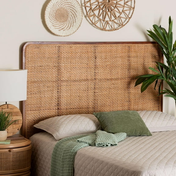 bali & pari Caspia Boho Headboard, Queen, Red Teak