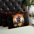 thumbnail image 4 of Halloween Throw Pillow Covers, Horror Black Cat Pumpkin Moon Night Black Red Soft Breathable Pillow Cases with Zipper for Sleeping, Queen Size Pillowcases for Couch Bed Sofa Chair 20x30 Inches, 4 of 6