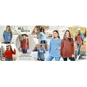 MOSHU Crewneck Sweatshirts for Women Side Split Long Sleeve Shirts Fashion Fall Womens Tops
