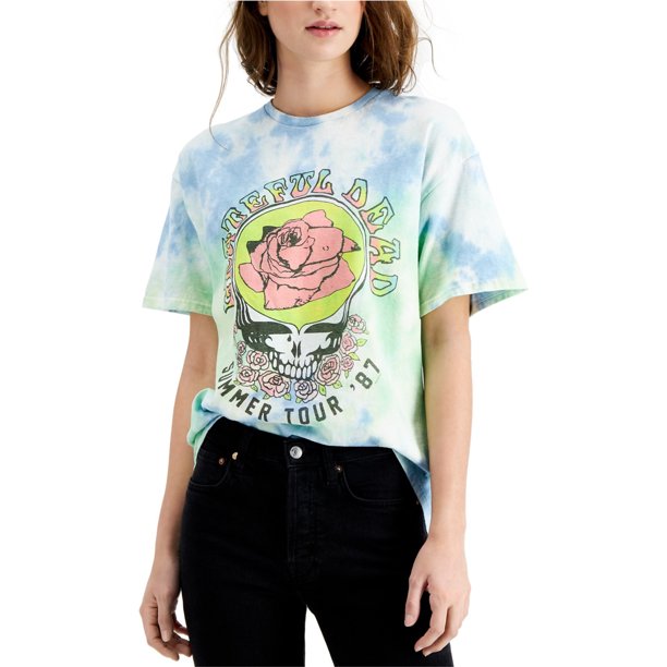 Junk Food Womens Grateful Dead Tie Dye Graphic T-Shirt, Multicolor, X-Small